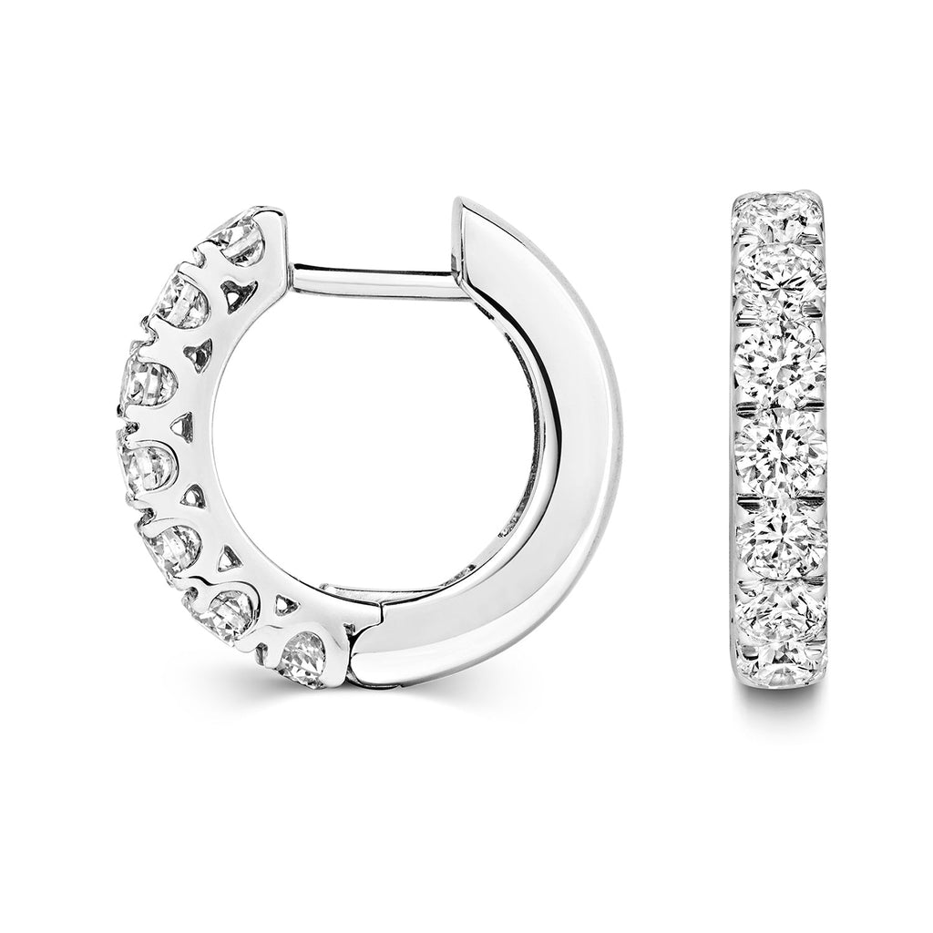 White gold 18ct diamond hoops 1.14ct total