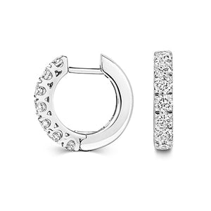 1ct DIAMOND HOOPS IN 18CT WHITE GOLD 1.14ct