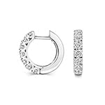 1ct diamond huggie earrings 18ct white gold