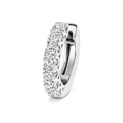 Elegant 18ct white gold 1ct diamond hoop earrings