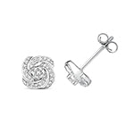 Boucles d'oreilles à spirales de diamants en or blanc 18 carats