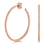 DIAMOND Large HOOPS IN 18CT ROSE GOLD