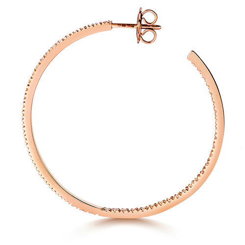 DIAMOND Large HOOPS IN 18CT ROSE GOLD