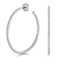 DIAMOND Large HOOPS IN 18CT WHITE GOLD