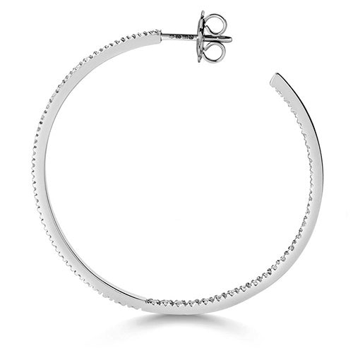 DIAMOND Large HOOPS IN 18CT WHITE GOLD