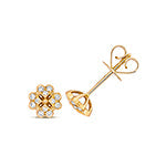Stylish 18ct yellow gold diamond earrings