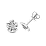  0.48ct clover diamond studs white gold
