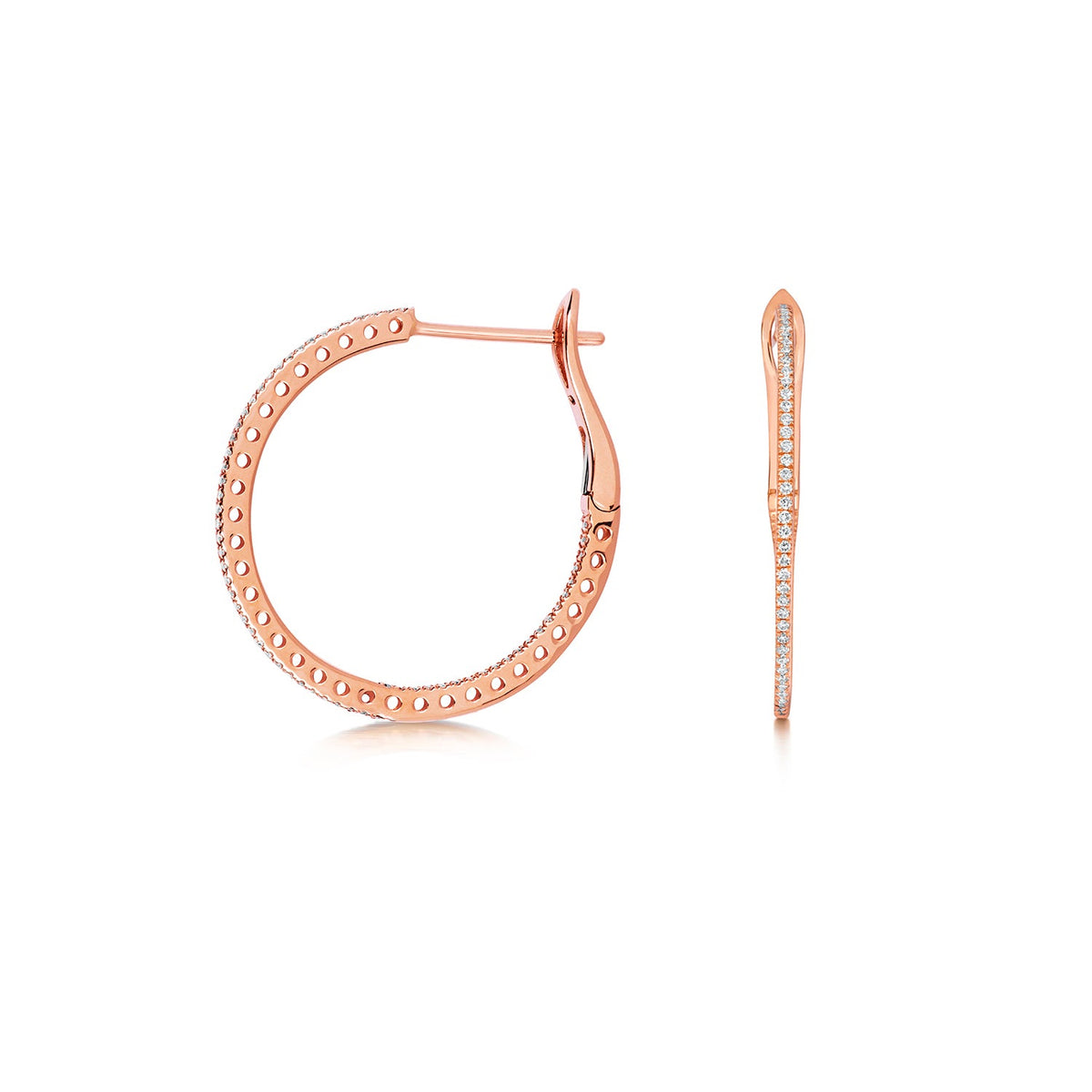 Inside Out Diamant-Creolen 0,50 ct in 18 Karat Roségold