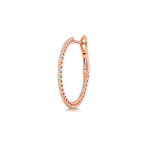  Orecchini a cerchio con diamanti Insiit Out da 0,50 ct in oro rosa 18 carati