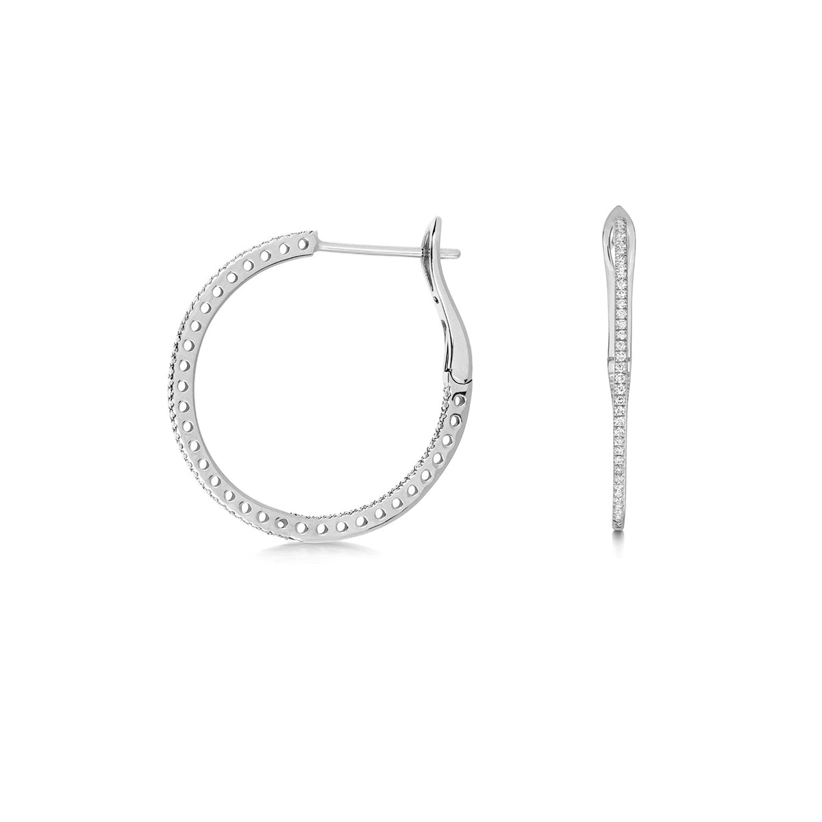 Inside Out Diamant-Creolen 0,50 ct in 18 Karat Weißgold
