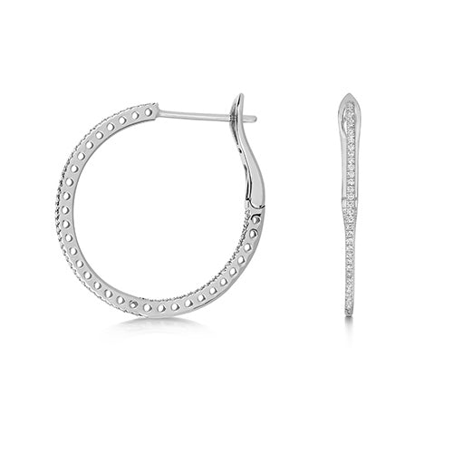  Orecchini a cerchio con diamanti Insiit Out da 0,50 ct in oro bianco 18 carati