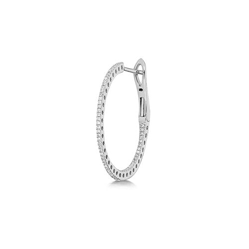 Orecchini a cerchio con diamanti Insiit Out da 0,50 ct in oro bianco 18 carati