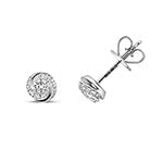 Boucles d'oreilles à spirales de diamants en or blanc 18 carats