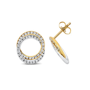 DIAMOND INTERLOCKING CIRCLE OF LIFE STUDS IN 18CT GOLD