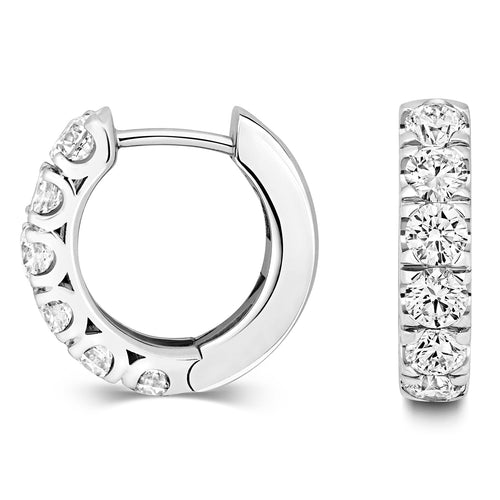 1.50ct diamond hoop earrings in 18ct white gold