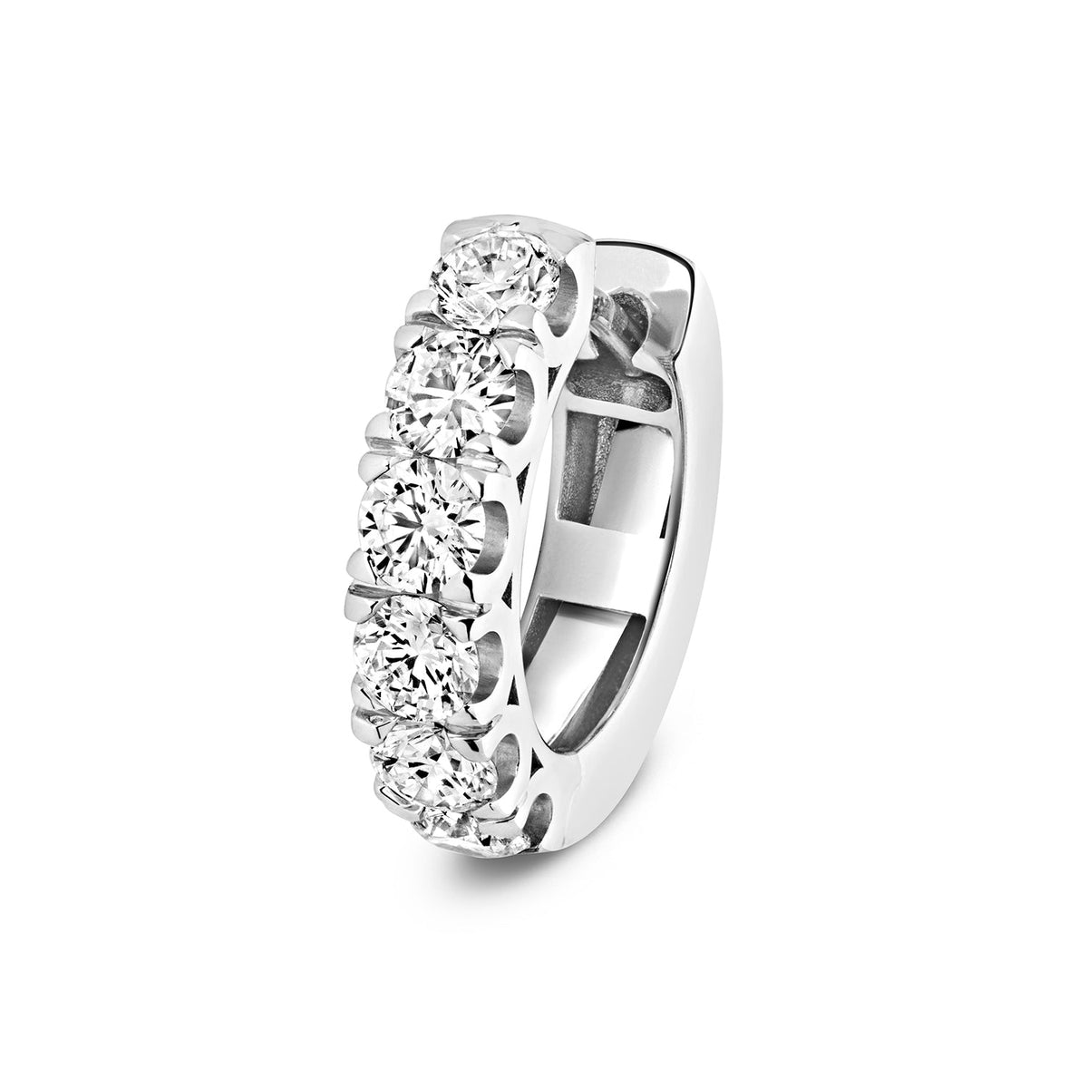 1.51ct F VS diamonds white gold hoops