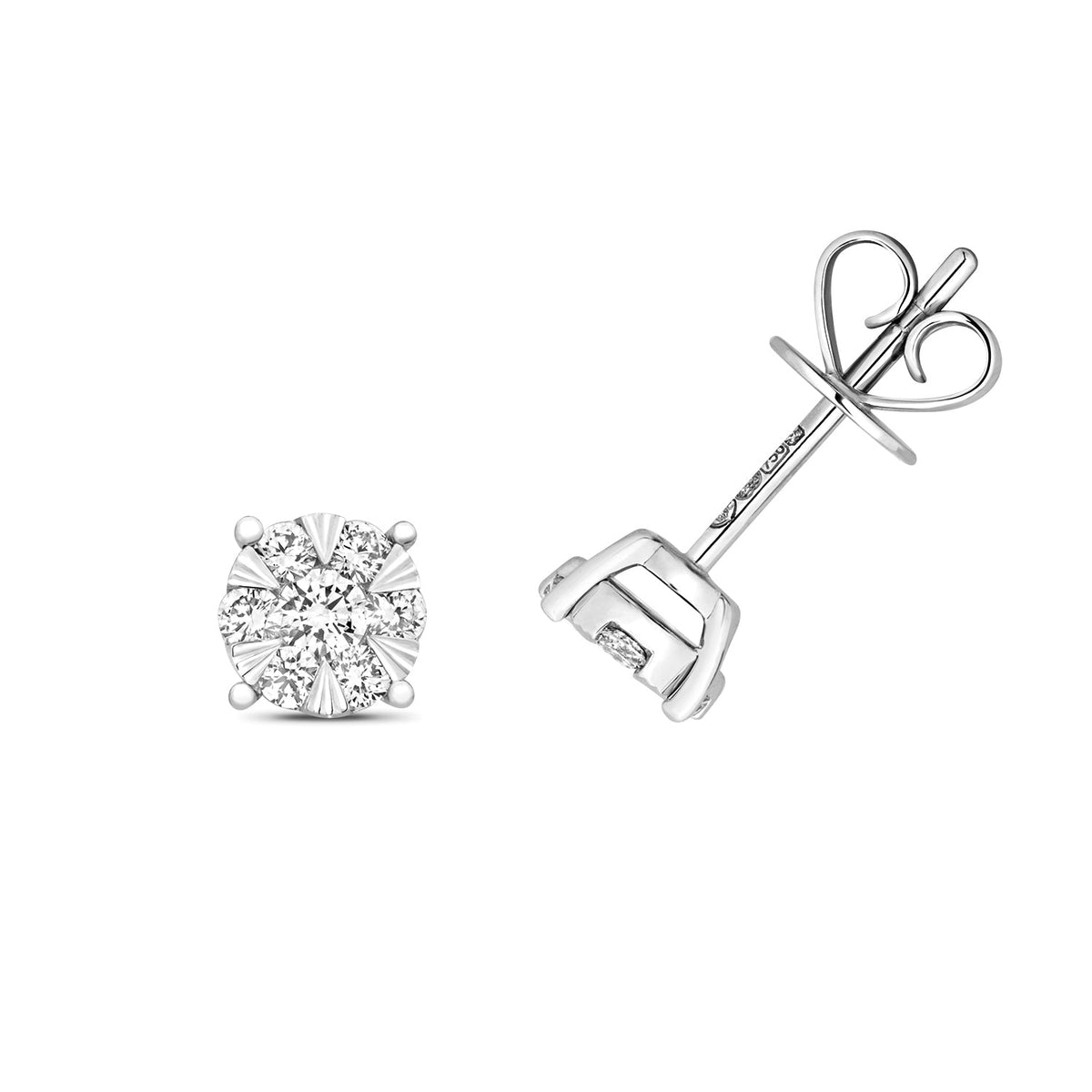 18ct white gold diamond stud
