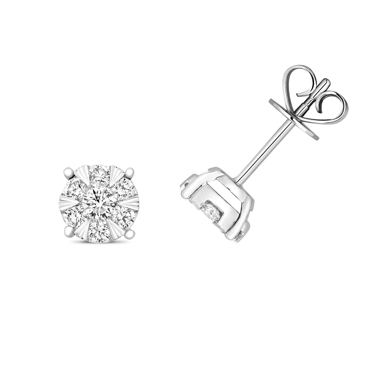 Elegant 18ct white gold diamond earrings