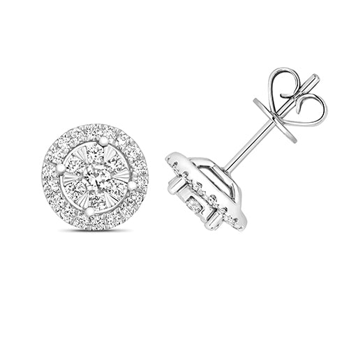 Brilliant cut diamond studs