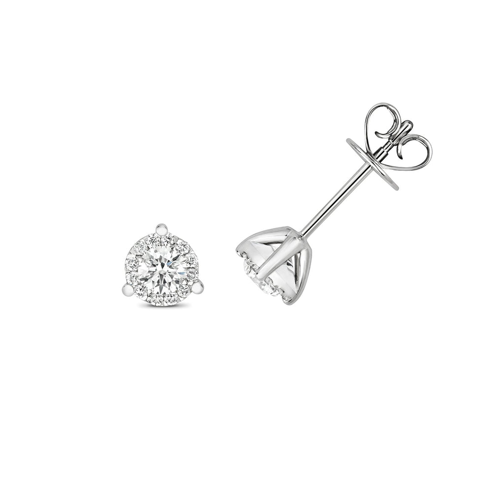  ORECCHINI A 3 GRIGLIE CON DIAMANTI BRILLANTI IN ORO BIANCO 18KT