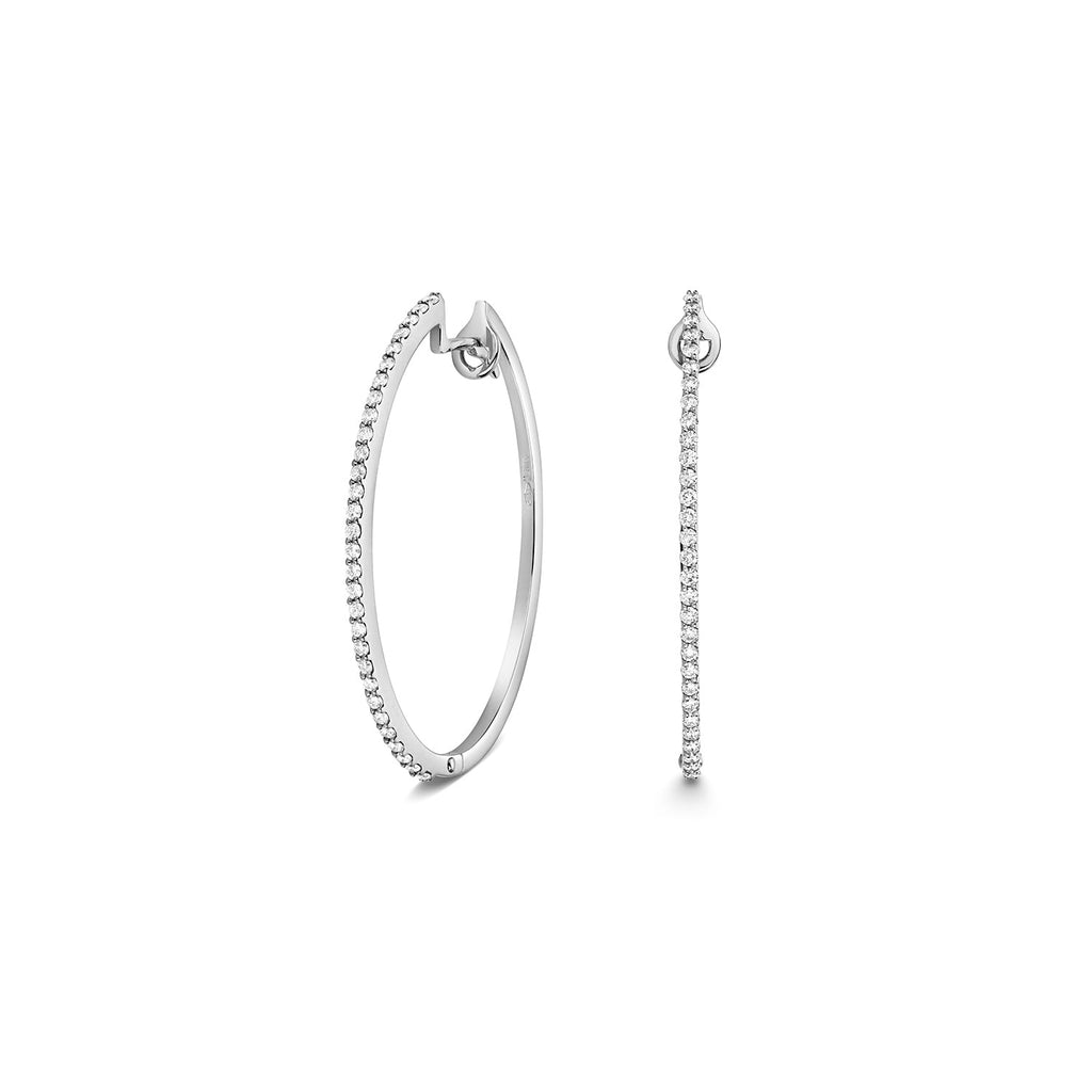  CERCHI OVALI CON DIAMANTI IN ORO BIANCO 18KT