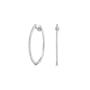 DIAMOND OVAL HOOPS IN 18CT WHITE GOLD