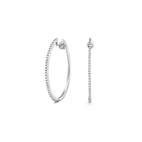  CERCHI OVALI CON DIAMANTI IN ORO BIANCO 18KT