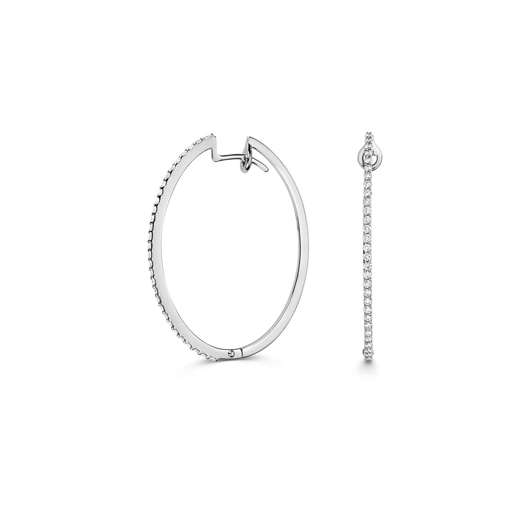  CERCHI OVALI CON DIAMANTI IN ORO BIANCO 18KT