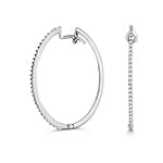  CERCHI OVALI CON DIAMANTI IN ORO BIANCO 18KT