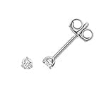 DIAMOND 3 CLAW EARRING STUDS IN 18CT WHITE GOLD