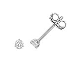 DIAMOND 3 CLAW EARRING STUDS IN 18CT WHITE GOLD