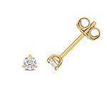 DIAMOND 3 CLAW EARRING STUDS IN 18CT GOLD