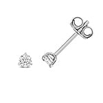 DIAMOND 3 CLAW EARRING STUDS IN 18CT WHITE GOLD