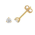 DIAMOND 3 CLAW EARRING STUDS IN 18CT GOLD