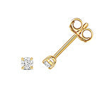 Puces d'oreilles à quatre griffes en or 18 carats serties de diamants