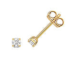 Puces d'oreilles à quatre griffes en or 18 carats serties de diamants