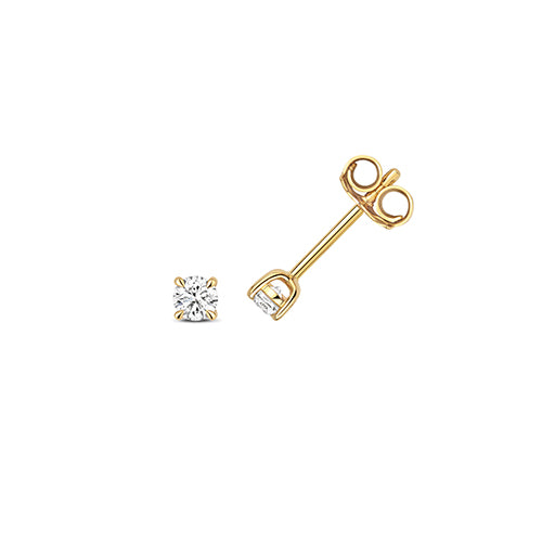 Puces d'oreilles à quatre griffes en or 18 carats serties de diamants