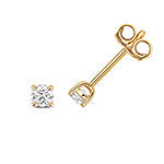 Puces d'oreilles à quatre griffes en or 18 carats serties de diamants