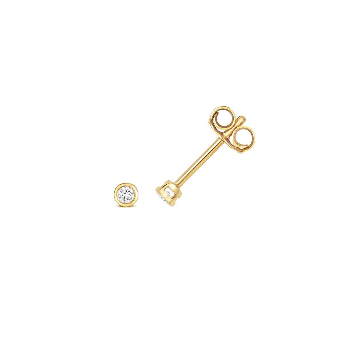 Puces d'oreilles à diamants en or 18 carats