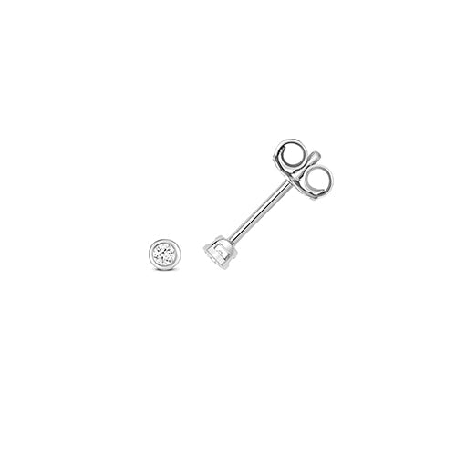 Puces d'oreilles en or blanc 18 carats serties de diamants