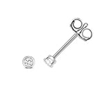 Puces d'oreilles en or blanc 18 carats serties de diamants