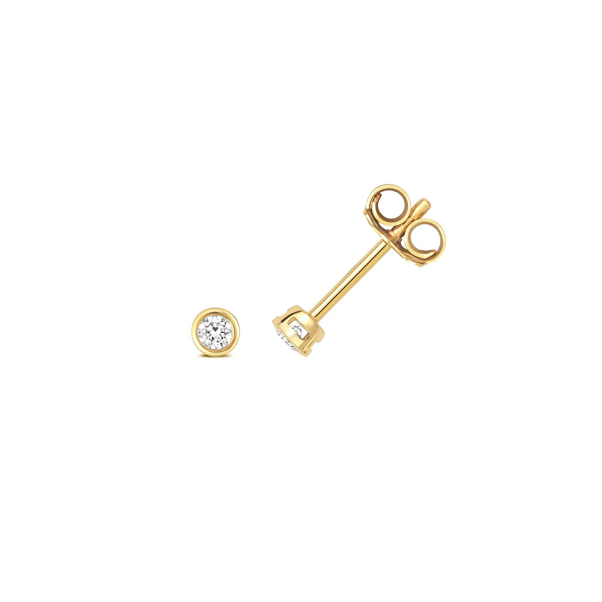 Puces d'oreilles à diamants en or 18 carats