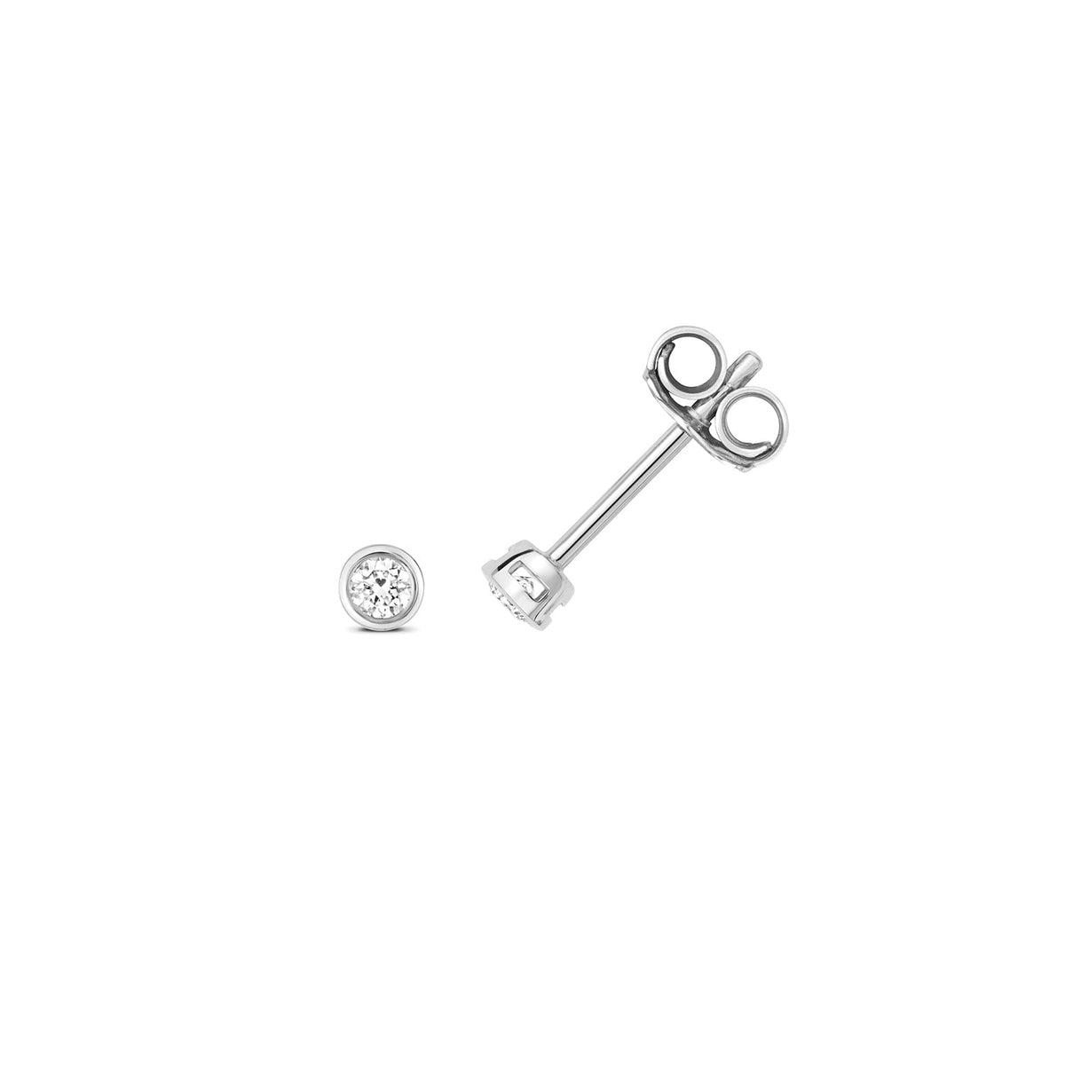 Puces d'oreilles en or blanc 18 carats serties de diamants