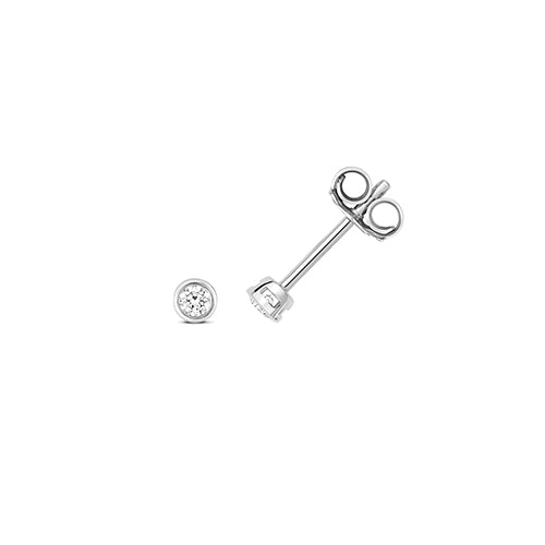 Puces d'oreilles en or blanc 18 carats serties de diamants
