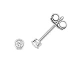 Puces d'oreilles en or blanc 18 carats serties de diamants