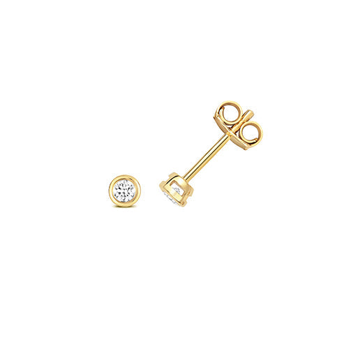 Puces d'oreilles à diamants en or 18 carats