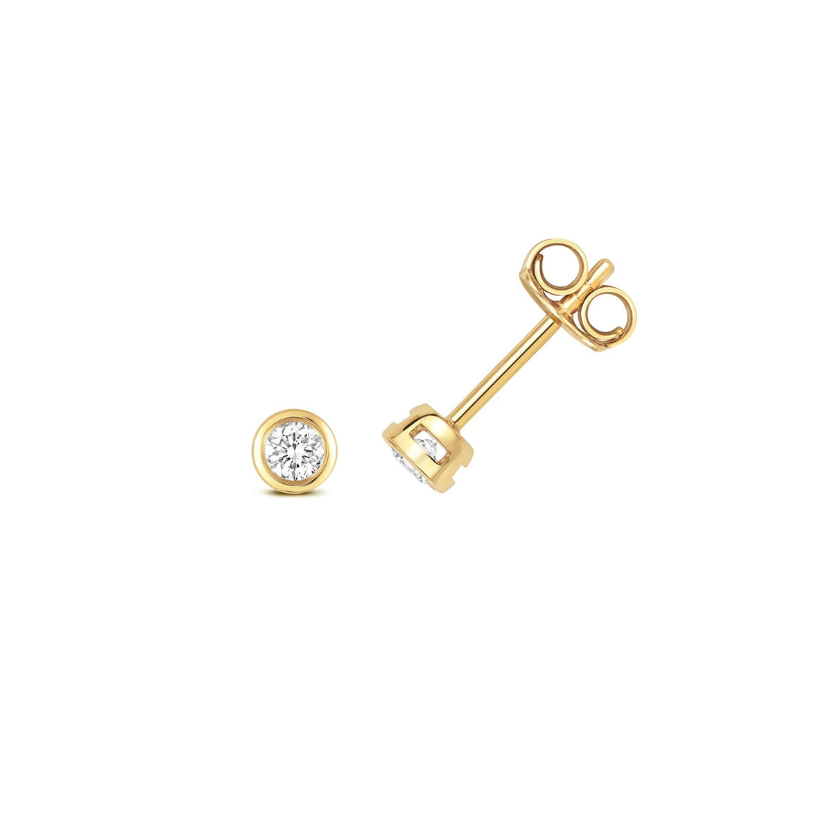 Puces d'oreilles à diamants en or 18 carats