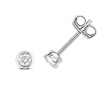 Puces d'oreilles en or blanc 18 carats serties de diamants