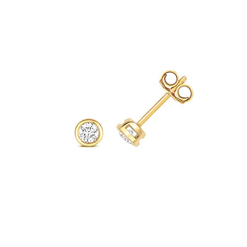 Puces d'oreilles à diamants en or 18 carats