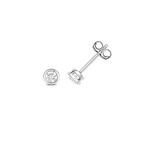 Puces d'oreilles en or blanc 18 carats serties de diamants